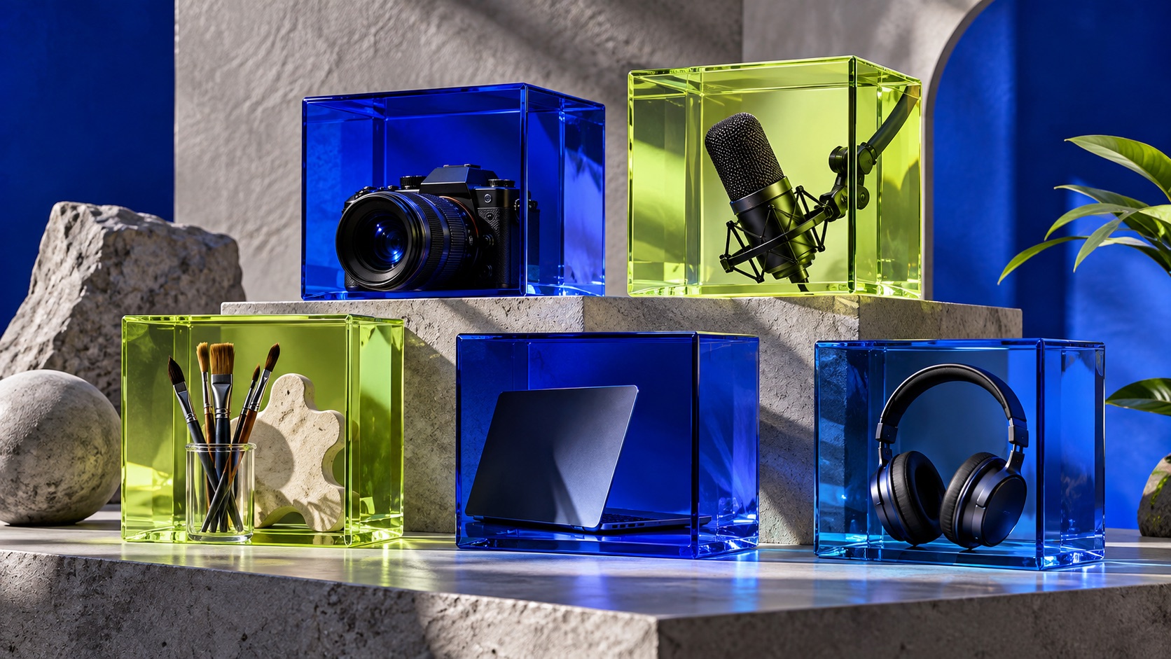 Separate compartments representing distinct collaboration permissions
