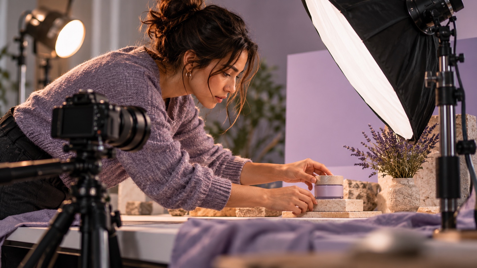 Creator resetting a product scene for a reshoot
