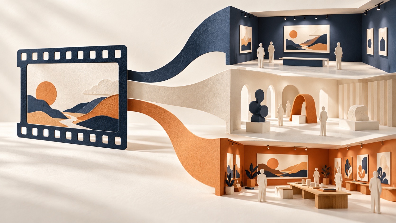 Film frame branching into several reuse destinations