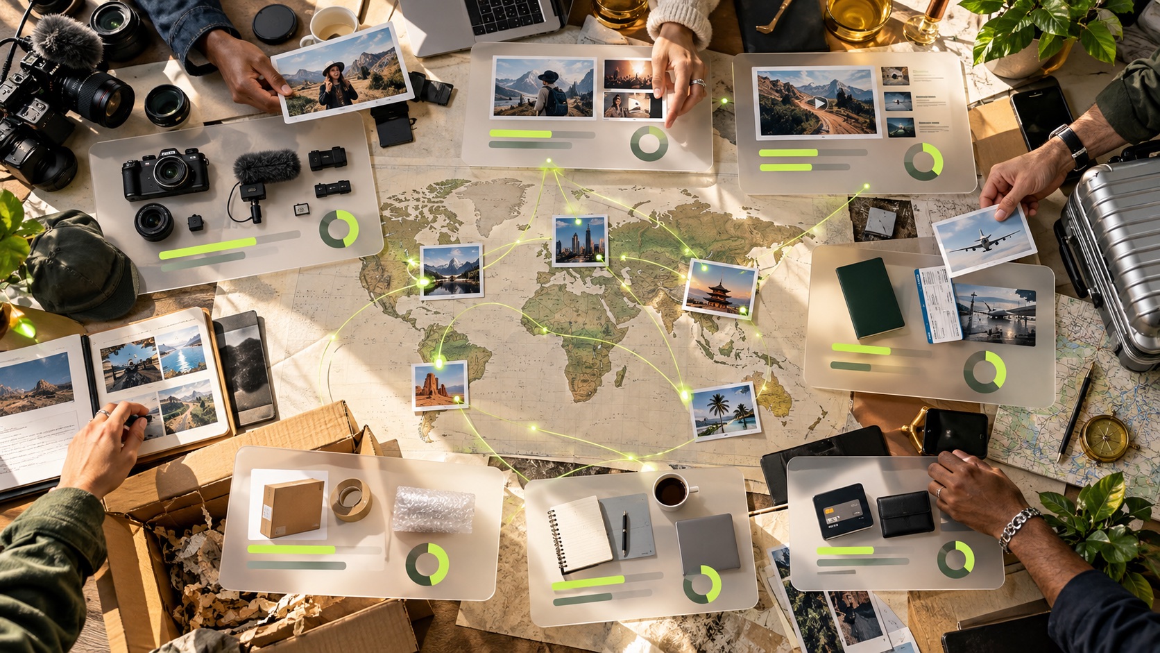 A global creator campaign budget modeled across production, paid media, travel, rights, and payment operations
